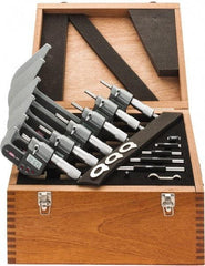 SPI - 0 to 6" Range, 0.001mm Resolution, IP65, 6 Piece Electronic Outside Micrometer Sets - 0.002, 0.003mm Accuracy, Ratchet Stop Thimble, Carbide Tipped Measuring Face - Exact Tool & Supply