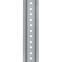 Nucor - 7' High, Galvanized Traffic Sign Post - Steel, 3/8" Hole Diam, Silver - Exact Tool & Supply