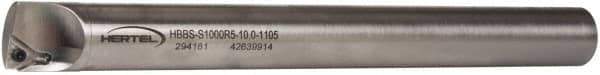 Hertel - 1.105" Min Bore Diam, 10" OAL, 1" Shank Diam, HBBS Indexable Boring Bar - 8" Max Bore Depth, TD.., TP.. Insert, Screw Holding Method - Exact Tool & Supply