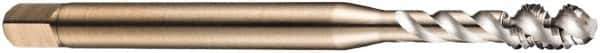DORMER - M5x0.80 Metric Coarse 3 Flute 6H Bottoming Spiral Flute Tap - Cobalt, Bright Finish, 70mm OAL, Right Hand Flute, Right Hand Thread, Series EX006H - Exact Tool & Supply