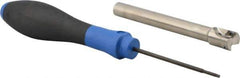 Seco - 1/2" Cut Diam, 0.197" Max Depth of Cut, 3/8" Shank Diam, 3.937" OAL, Indexable Square Shoulder End Mill - XO.X 0602 Inserts, Cylindrical Shank, 90° Lead Angle, Through Coolant, Series Nano Turbo - Exact Tool & Supply