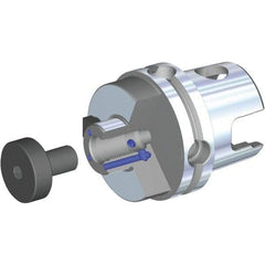 Kennametal - KM63TS Modular Connection 3/4" Pilot Diam Shell Mill Holder - 1.26" Flange to Nose End Projection, 1.46" Nose Diam, 3/8-24 Lock Screw, Through-Spindle Coolant - Exact Tool & Supply