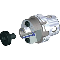 Kennametal - KM4X100 Modular Connection 60mm Pilot Diam Shell Mill Holder - 100mm Flange to Nose End Projection, 129mm Nose Diam, M16x2.0 Lock Screw, Through-Spindle Coolant - Exact Tool & Supply