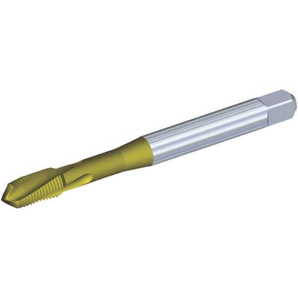 Kennametal - 5/16-24 UNF 3 Flute 3BX Plug Spiral Flute Tap - Powdered Metal, TiCN/TiN Finish, 90mm OAL, Left Hand Flute, Right Hand Thread, Series T620 - Exact Tool & Supply