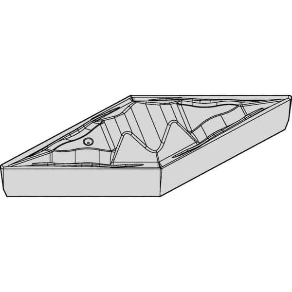 Kennametal - VBMR221 FP Grade KCU25 Carbide Turning Insert - AlTiN Finish, 35° Diamond, 1/4" Inscr Circle, 1/8" Thick, 1/64" Corner Radius - Exact Tool & Supply