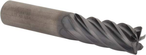 Kennametal - 1/2", 6 Flute, Single End, Solid Carbide, 0.06" Corner Radius End Mill - 3" OAL, 38° Helix, Right Hand Flute, 1" LOC, Right Hand Cut - Exact Tool & Supply