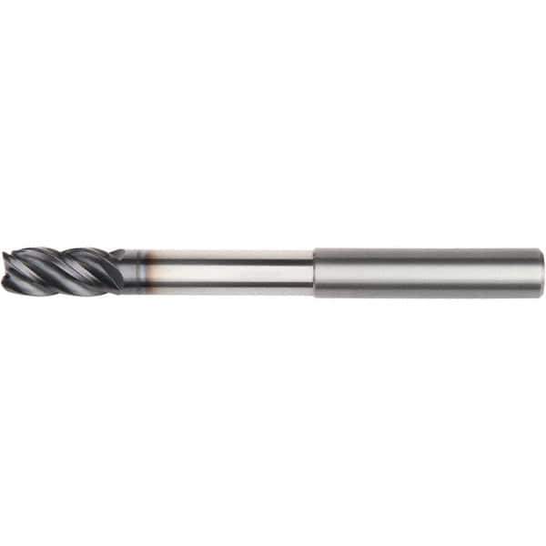 Kennametal - 12mm, 4 Flute, Single End, Solid Carbide, Corner Chamfer End Mill - 125mm OAL, 38° Helix, Right Hand Flute, 24mm LOC, Right Hand Cut, 73mm Extended Reach - Exact Tool & Supply