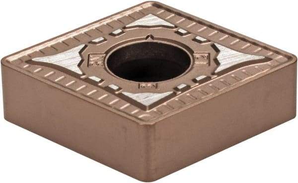Kennametal - CNMG643 RN Grade KCP10B Carbide Turning Insert - TiCN/Al2O3/TiOCN Finish, 80° Diamond, 3/4" Inscr Circle, 1/4" Thick, 3/64" Corner Radius - Exact Tool & Supply
