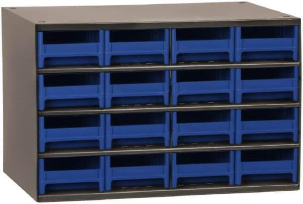 Akro-Mils - 16 Drawer, Small Parts Cabinet - 11" Deep x 17" Wide x 11" High - Exact Tool & Supply