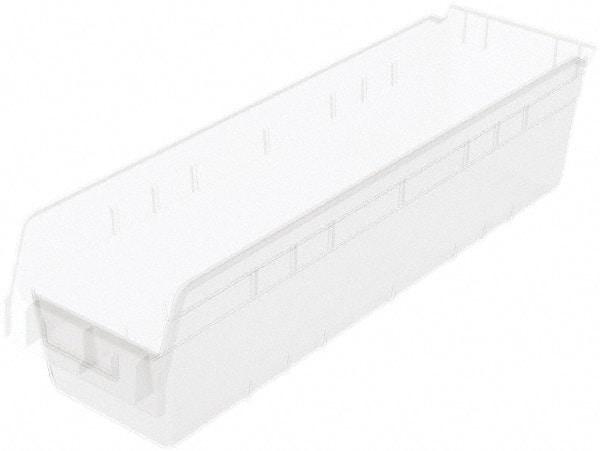 Akro-Mils - 23-5/8" Deep, Clear Polymer Hopper Shelf Bin - 6" High x 6-5/8" Wide x 23-5/8" Long - Exact Tool & Supply