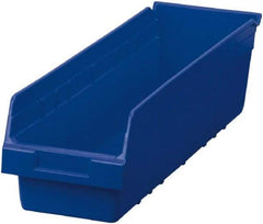 Akro-Mils - 23-5/8" Deep, Blue Polymer Hopper Shelf Bin - 6" High x 6-5/8" Wide x 23-5/8" Long - Exact Tool & Supply