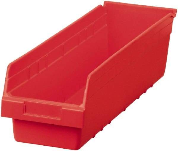 Akro-Mils - 23-5/8" Deep, Red Polymer Hopper Shelf Bin - 6" High x 6-5/8" Wide x 23-5/8" Long - Exact Tool & Supply