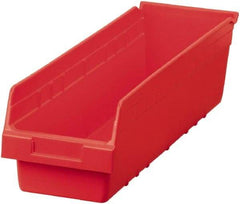 Akro-Mils - 23-5/8" Deep, Red Polymer Hopper Shelf Bin - 6" High x 6-5/8" Wide x 23-5/8" Long - Exact Tool & Supply