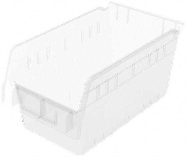 Akro-Mils - 11-5/8" Deep, Clear Polymer Hopper Shelf Bin - 6" High x 6-5/8" Wide x 11-5/8" Long - Exact Tool & Supply