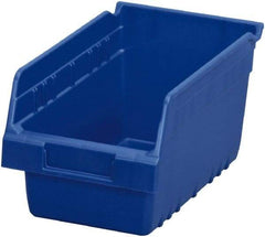 Akro-Mils - 11-5/8" Deep, Blue Polymer Hopper Shelf Bin - 6" High x 6-5/8" Wide x 11-5/8" Long - Exact Tool & Supply