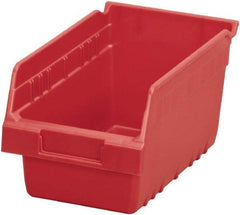 Akro-Mils - 11-5/8" Deep, Red Polymer Hopper Shelf Bin - 6" High x 6-5/8" Wide x 11-5/8" Long - Exact Tool & Supply