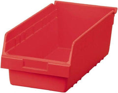 Akro-Mils - 17-7/8" Deep, Red Polymer Hopper Shelf Bin - 6" High x 8-3/8" Wide x 17-7/8" Long - Exact Tool & Supply