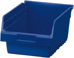 Akro-Mils - 11-5/8" Deep, Blue Polymer Hopper Shelf Bin - 6" High x 8-3/8" Wide x 11-5/8" Long - Exact Tool & Supply