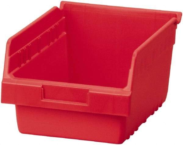 Akro-Mils - 11-5/8" Deep, Red Polymer Hopper Shelf Bin - 6" High x 8-3/8" Wide x 11-5/8" Long - Exact Tool & Supply
