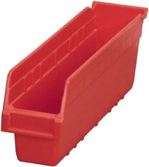 Akro-Mils - 17-7/8" Deep, Red Polymer Hopper Shelf Bin - 6" High x 4-1/8" Wide x 17-7/8" Long - Exact Tool & Supply