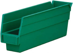 Akro-Mils - 54 Lb. Load Capacity, 11-5/8" Deep, Green Hopper Shelf Bin - 4" High x 2-3/4" Wide x 11-5/8" Long - Exact Tool & Supply