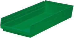 Akro-Mils - 513 Lb. Load Capacity, 23-5/8" Deep, Green Hopper Shelf Bin - 4" High x 11-1/8" Wide x 23-5/8" Long - Exact Tool & Supply