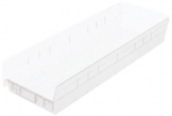 Akro-Mils - 321 Lb. Load Capacity, 23-5/8" Deep, Clear Hopper Shelf Bin - 4" High x 6-5/8" Wide x 23-5/8" Long - Exact Tool & Supply