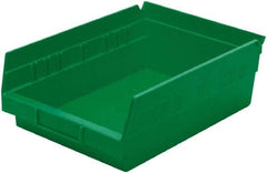 Akro-Mils - 138 Lb. Load Capacity, 11-5/8" Deep, Green Hopper Shelf Bin - 4" High x 8-3/8" Wide x 11-5/8" Long - Exact Tool & Supply