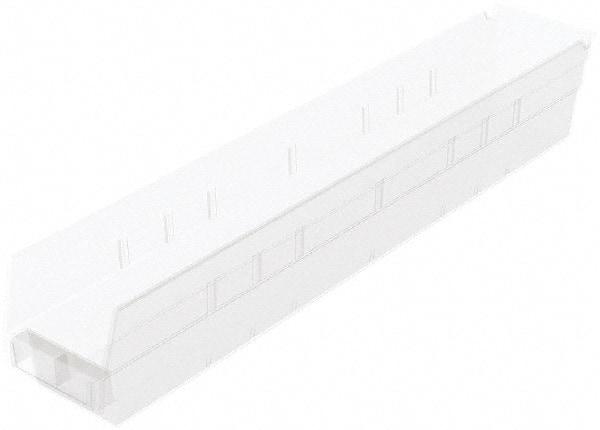 Akro-Mils - 199 Lb. Load Capacity, 23-5/8" Deep, Clear Hopper Shelf Bin - 4" High x 4-1/8" Wide x 23-5/8" Long - Exact Tool & Supply