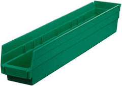 Akro-Mils - 199 Lb. Load Capacity, 23-5/8" Deep, Green Hopper Shelf Bin - 4" High x 4-1/8" Wide x 23-5/8" Long - Exact Tool & Supply