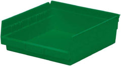 Akro-Mils - 197 Lb. Load Capacity, 11-5/8" Deep, Green Hopper Shelf Bin - 4" High x 11-1/8" Wide x 11-5/8" Long - Exact Tool & Supply