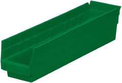 Akro-Mils - 123 Lb. Load Capacity, 17-7/8" Deep, Green Hopper Shelf Bin - 4" High x 4-1/8" Wide x 17-7/8" Long - Exact Tool & Supply