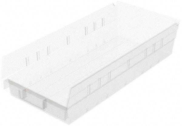 Akro-Mils - 214 Lb. Load Capacity, 17-7/8" Deep, Clear Hopper Shelf Bin - 4" High x 8-3/8" Wide x 17-7/8" Long - Exact Tool & Supply
