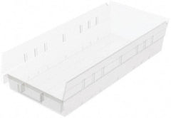 Akro-Mils - 214 Lb. Load Capacity, 17-7/8" Deep, Clear Hopper Shelf Bin - 4" High x 8-3/8" Wide x 17-7/8" Long - Exact Tool & Supply