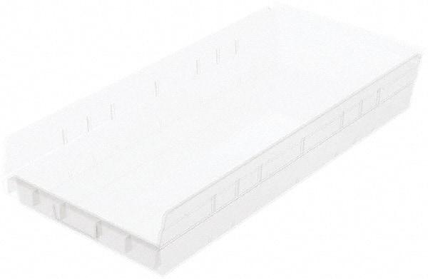 Akro-Mils - 513 Lb. Load Capacity, 23-5/8" Deep, Clear Hopper Shelf Bin - 4" High x 11-1/8" Wide x 23-5/8" Long - Exact Tool & Supply