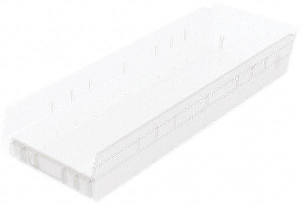 Akro-Mils - 346 Lb. Load Capacity, 23-5/8" Deep, Clear Hopper Shelf Bin - 4" High x 8-3/8" Wide x 23-5/8" Long - Exact Tool & Supply
