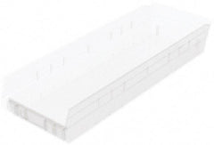 Akro-Mils - 346 Lb. Load Capacity, 23-5/8" Deep, Clear Hopper Shelf Bin - 4" High x 8-3/8" Wide x 23-5/8" Long - Exact Tool & Supply