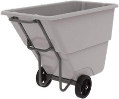 Akro-Mils - 1,000 Lb Load Capacity, 1/2 Cu Yd, Plastic Tilt Truck - 27" Wide x 54" Long x 36" High, Gray - Exact Tool & Supply