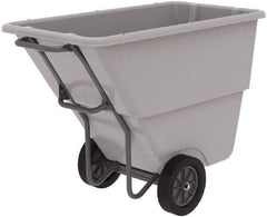 Akro-Mils - 600 Lb Load Capacity, 1/2 Cu Yd, Plastic Tilt Truck - 27" Wide x 54" Long x 36" High, Gray - Exact Tool & Supply