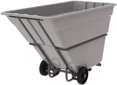 Akro-Mils - 2,000 Lb Load Capacity, 1 1/2 Cu Yd, Plastic Tilt Truck - 39" Wide x 85" Long x 51" High, Gray - Exact Tool & Supply