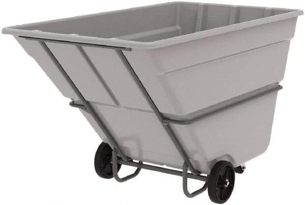 Akro-Mils - 2,000 Lb Load Capacity, 2 Cu Yd, Plastic Tilt Truck - 48" Wide x 85" Long x 51" High, Gray - Exact Tool & Supply