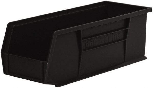 Akro-Mils - 50 Lb. Load Capacity, 14-3/4" Deep, Black Polymer Hopper Stacking Bin - 5" High x 5-1/2" Wide x 14-3/4" Long - Exact Tool & Supply
