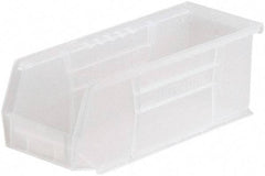 Akro-Mils - 20 Lb. Load Capacity, 10-7/8" Deep, Clear Polymer Hopper Stacking Bin - 4" High x 4-1/8" Wide x 10-7/8" Long - Exact Tool & Supply
