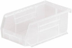 Akro-Mils - 10 Lb. Load Capacity, 7-3/8" Deep, Clear Polymer Hopper Stacking Bin - 3" High x 4-1/8" Wide x 7-3/8" Long - Exact Tool & Supply