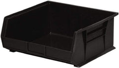 Akro-Mils - 75 Lb. Load Capacity, 14-3/4" Deep, Black Polymer Hopper Stacking Bin - 7" High x 16-1/2" Wide x 14-3/4" Long - Exact Tool & Supply
