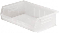 Akro-Mils - 60 Lb. Load Capacity, 10-7/8" Deep, Clear Polymer Hopper Stacking Bin - 5" High x 16-1/2" Wide x 10-7/8" Long - Exact Tool & Supply