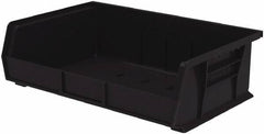 Akro-Mils - 60 Lb. Load Capacity, 10-7/8" Deep, Black Polymer Hopper Stacking Bin - 5" High x 16-1/2" Wide x 10-7/8" Long - Exact Tool & Supply