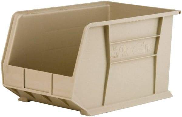 Akro-Mils - 60 Lb. Load Capacity, 18" Deep, Gray Polymer Hopper Stacking Bin - 10" High x 11" Wide x 18" Long - Exact Tool & Supply