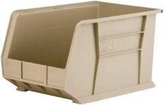 Akro-Mils - 60 Lb. Load Capacity, 18" Deep, Gray Polymer Hopper Stacking Bin - 10" High x 11" Wide x 18" Long - Exact Tool & Supply