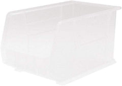 Akro-Mils - 60 Lb. Load Capacity, 18" Deep, Clear Polymer Hopper Stacking Bin - 10" High x 11" Wide x 18" Long - Exact Tool & Supply